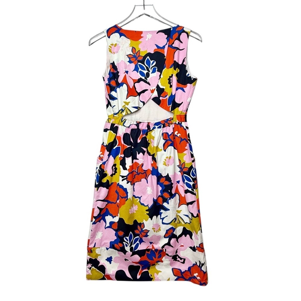 Anthropologie Whit Two Petal Print Open Back Floral Women’s Shift Dress Sz 4 - Picture 10 of 16